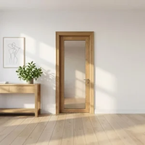Aluminum-Clad Wood Hinged Door Thermal Insulation Waterproof Fiberglass Door for Apartment or Living Room