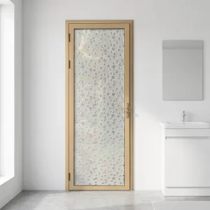 Aluminum Colorful Bubble Circular Frosted Privacy Art Glass Interior Bathroom Door for Villas