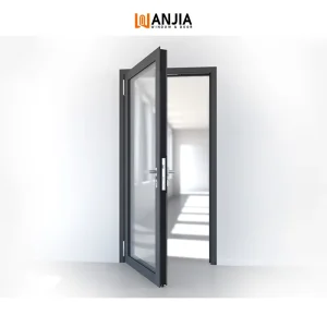 Aluminum Commercial Doors Spring Fingerprint Lock Automatic Open Swing Doors Aluminium Swing Glass Door