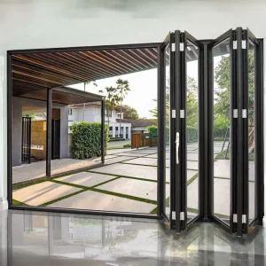 Aluminum Composite Glass Sliding Folding Door Electric