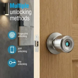 Aluminum Digital Electronic Door Lock with Waterproof Key, Security Knob, and Password Access