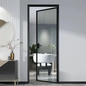 Aluminum Double Swing Casement Glass French Doors Fire Rated Waterproof Interior Finished Patio Door Side Opening Home Office