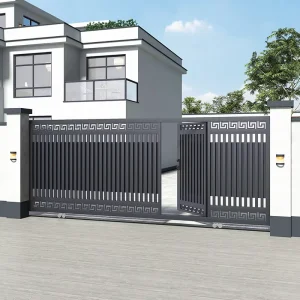 Aluminum Electric Retractable Sliding Gate for Outdoor Yard, Garage, Residential Villa Courtyard