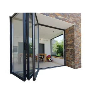 Aluminum Exterior Security Bifold Door with Tempered Glass and Thermal Break for Houses
