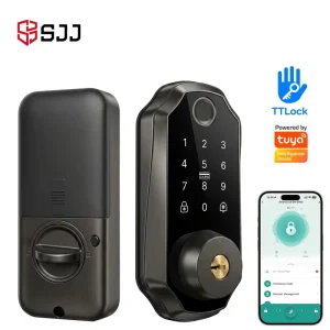 Aluminum Fingerprint Smart Deadbolt Lock App Touch Keypad IC RFID Card Keyless Door Lock for Aluminum Door