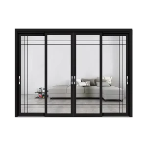 Aluminum Frame Balcony and Ceiling Glass Sliding Door with Double Tempered Glass