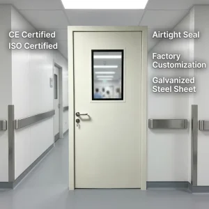 Aluminum Frame Double-Layer Tempered Glass Hygienic Sterile Sliding Door for Commercial, Residential, Hospital, and Supermarket Use