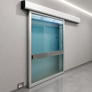Aluminum Frame Glass Panel Automatic Sliding Door with Modern Design for Hospital Interior Finished Surface Clean Room Use