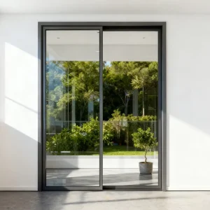 Aluminum-Frame Impact-Resistant Double-Pane Glass Patio Sliding Door