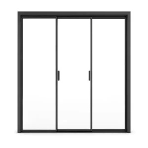 Aluminum-Frame Push-Pull Folding Screen Glass Door for Kitchen, Balcony, Bathroom, and Shower Partitions