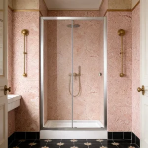 Aluminum Frame Shower Enclosure Hydraulic Soft Close Sliding Door 304 Stainless Steel Buffer Roller Bathroom Glass Shower Room
