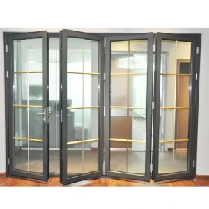 Aluminum Frame Single Glass Bathroom Bi-Folding Door