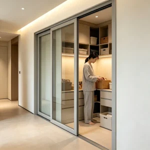 Aluminum Frame Sliding Glass Door for Hotels, Balconies, and Entrances