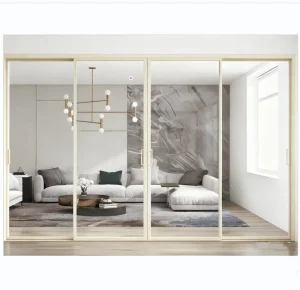 Aluminum French Sliding Door with Tempered Glass