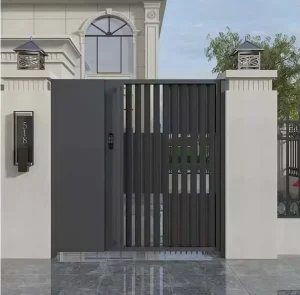 Aluminum Front Yard Sliding Driveway Gate, Powder-Coated, Security Entrance