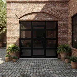 Aluminum Full View Glass Sectional Garage Door Automatic Overhead Transparent Garage Door for House Commercial Building