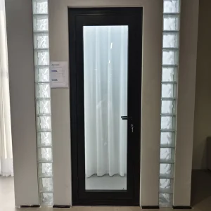 Aluminum Glass Swing Door Energy Saving Hinge Door Single Sash French Style Double Glazed Door with Blinds
