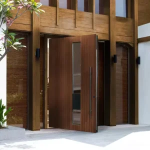 Aluminum Grain Hurricane Impact Custom Front Entry Pivot Door