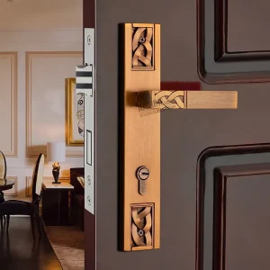 Aluminum Lever Interior Door Handle Antique Brass