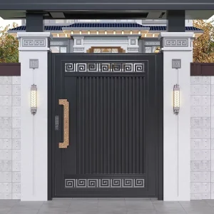 Aluminum Luxury Style Single/Double Neoclassicism Garden Gate Quick Deliver Metal Courtyard Gates Customized Factory