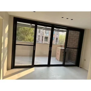 Aluminum Minimalist Sliding Door, Integrated Screen, Wide-Vision Privacy Glass, Villa Balcony