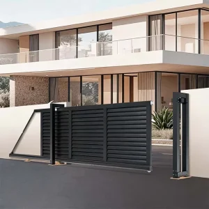 Aluminum Modern Style Electric Cantilever Auto Sliding Gate for Villa Outdoor Courtyard