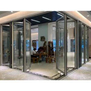 Aluminum Outdoor Patio Bifold Accordion Folding Door with Heat Insulation and Energy Efficiency