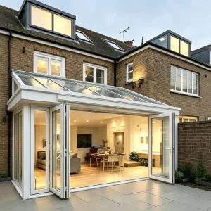 Aluminum PD Folding Door Slide and Swing Glass Patio Door Thermal Break Exterior Door for Backyard Sunroom