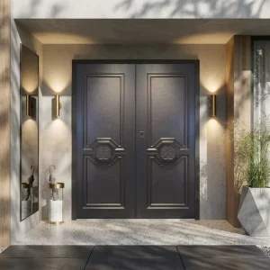 Aluminum Pivot Entry Door for Villa Exterior Main Gate, Postmodern Design