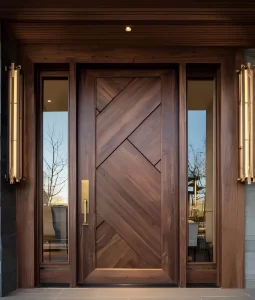 Aluminum Pivot Entry Doors, Custom Color, Carved Texture, Anti-Theft and Fireproof, for Commercial Use Villas and Apartments