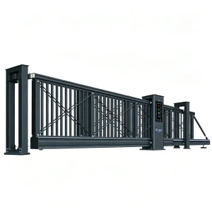 Aluminum Retractable Outdoor Electric Cantilever Gate for Villa Courtyard Modern Suspended Driveway