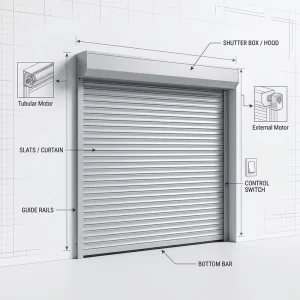 Aluminum Roller Door Automatic Security Roll Up Door for Commercial Garage Building Exterior Entrance