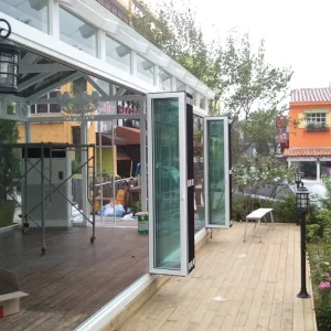 Aluminum Shop Front Door Security Exterior Entrance Glass Door Automatic Push Pull Waterproof