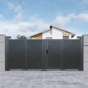 Aluminum Single Sliding Folding Electric Gate for Private Villa Driveway Access