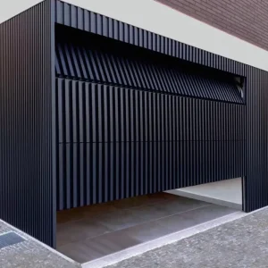 Aluminum Slatted Bi-Fold Tilt-Up Bulletproof Windproof Flush-Mount Exterior Garage Door for Villas