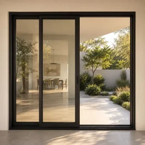 Aluminum Sliding Door with Integrated Stainless Steel Insect Screen, Waterproof, for Home, Patio, and Balcony
