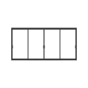 Aluminum Sliding Glass Patio Door with Retractable Mosquito Screen for Balcony Ventilation