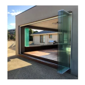 Aluminum Sliding Swing Bi-Folding Glass Door with Lock for Balcony and Patio