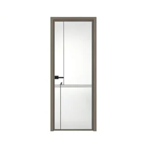 Aluminum Slim Frame Shower Door Tempered Glass Bathroom Door for Hotel Apartment