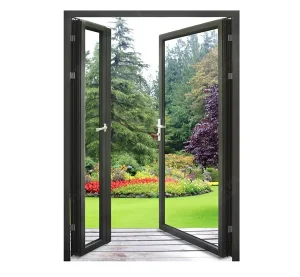 Aluminum Swing Double Glazed Exterior Apartment Balcony Door with Finished Surface Modern Design Waterproof Feature