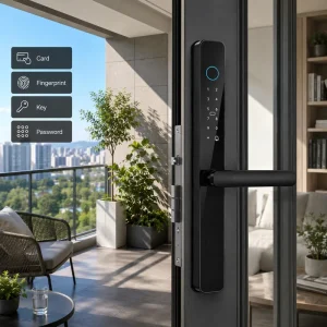 Aluminum Waterproof Home Gate with Cloud Smart Fingerprint Door Lock WiFi Remote Unlock Security