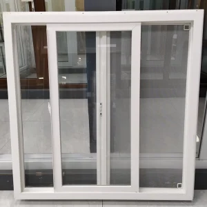 American Style Vinyl Sliding Window Design Low e Glass PVC Sliding Window with Mesh