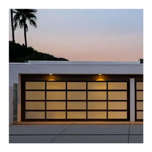 Anodized Aluminum Garage Door with Frosted Glass