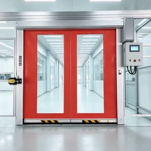 Anti-Derail Airtight PVC High-Speed Rapid Rolling Door with Anti-Derail Wheel and Bottom Beam for Warehouse