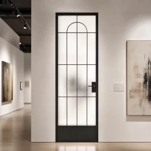 Anti-Rust Waterproof Modern Aluminum Swing Door with Tempered Glass for Interior Living Room Apartment
