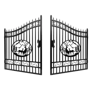 Anti Rust Wrought Iron Fence Hot Dip Galvanized Powder Coated Decorative Iron Fence Panels for Villa Garden Backyard