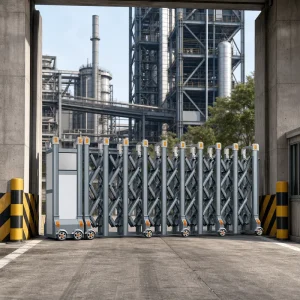 Anti-Theft Aluminum Alloy Electric Telescopic Retractable Sliding Gate for Outdoor Parking Lot Entrances