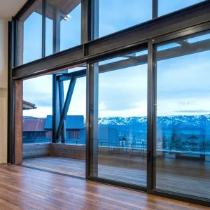 Apartment Balcony Aluminum Tempered Glass Sliding Door, Waterproof, Soundproof, Thermal Insulated