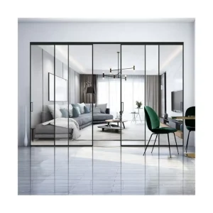 Apartment Narrow Frame System Interior Aluminum Sliding Glass Door