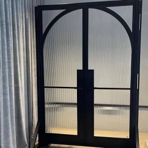 Arched Iron Glass French Doors Interior Partition Glass Wrought Iron Doors For Villa